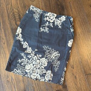 Floral Black and White Skirt